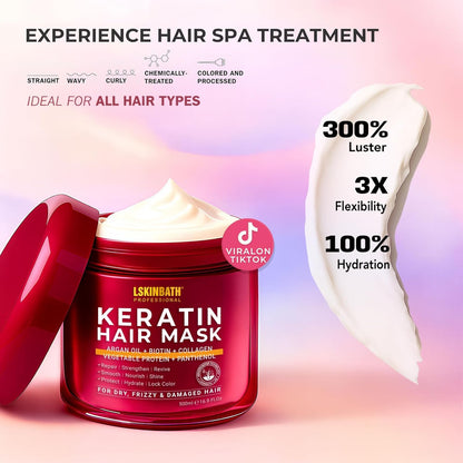 LSKINBATH Mascarilla Capilar Reparadora de Queratina y Colágeno par...