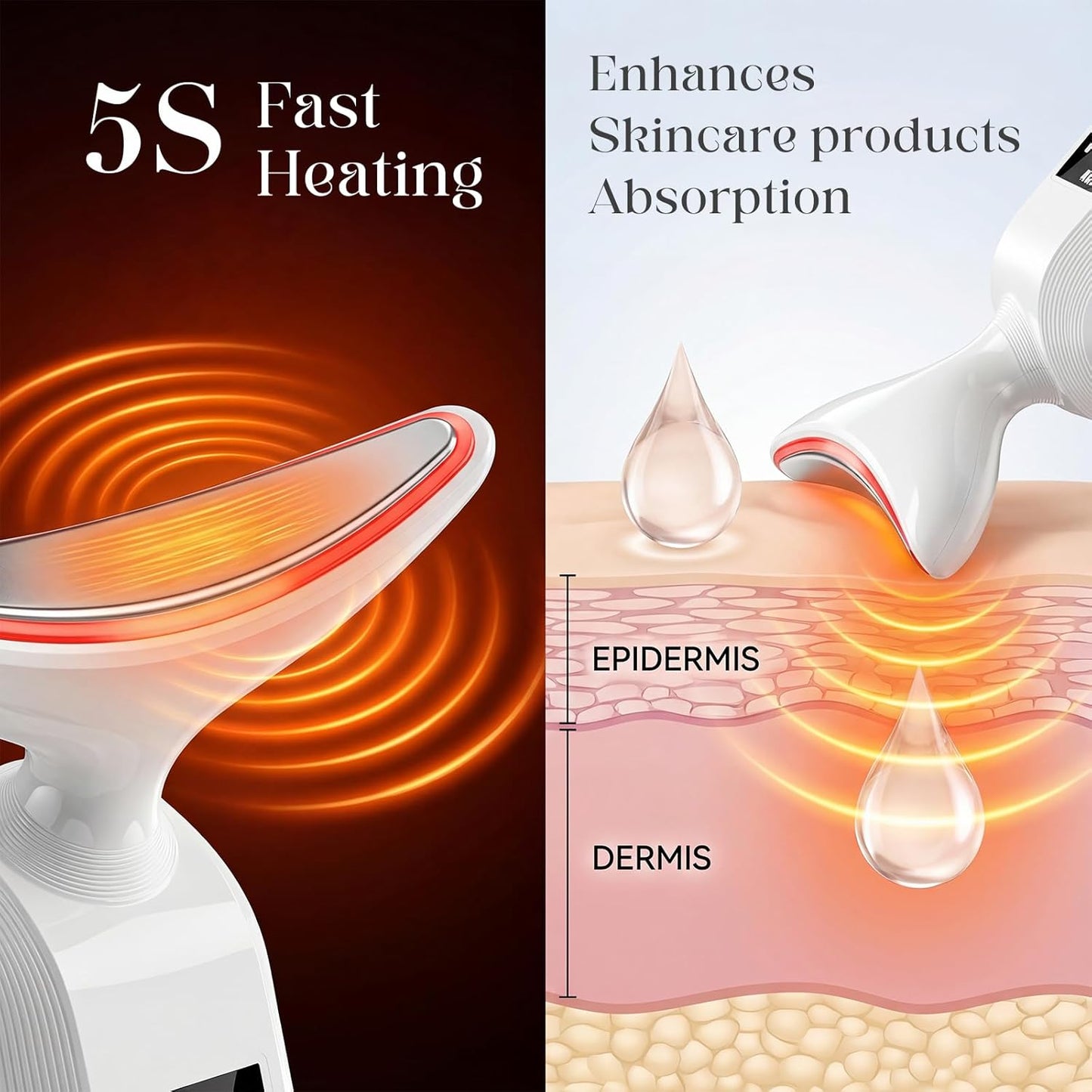 Masajeador facial con luz LED: dispositivo facial de 9 colores - Va...