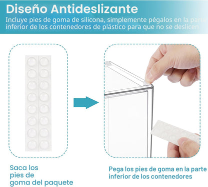 Vtopmart Cajones de almacenamiento apilables transparentes de 7.6 p...
