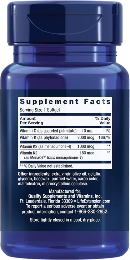 Life Extension Super K, Vitamina K1, Vitamina K2 MK-7, Vitamina K2...