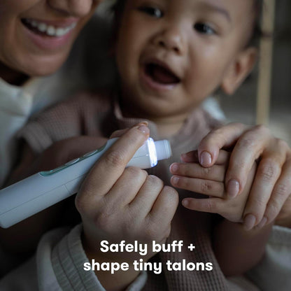 Frida Baby Pulidor de uñas eléctrico | Lima de uñas de bebé segura y fácil, cortaúñas para bebés + kit de recortadora de uñas para recién nacidos, niños pequeños, uñas de manos/pies de los niños, 4