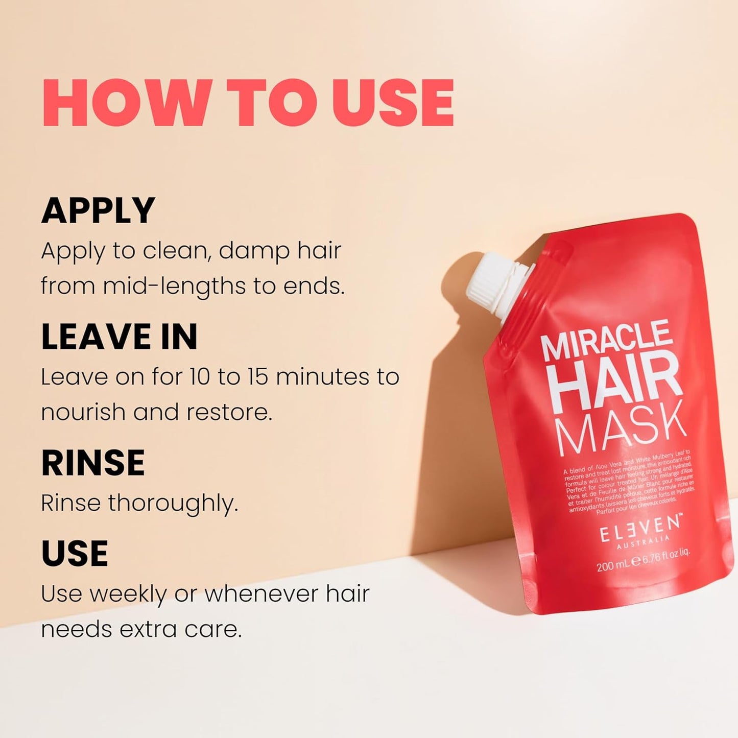 ELEVEN AUSTRALIA Miracle Hair Mask for Dry Damaged Hair - Tratamien...
