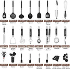 Juego de utensilios de cocina - Utensilios de cocina de silicona -...