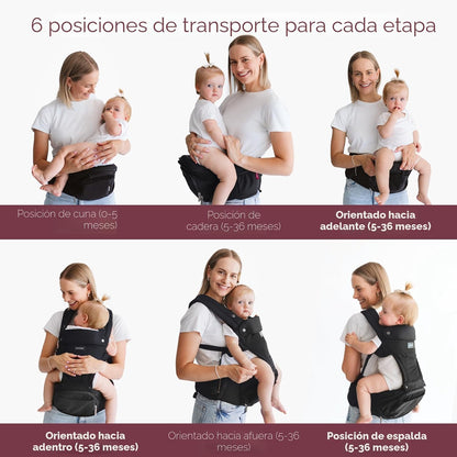Momcozy Portabebés con asiento de cadera, transporte orientado haci...