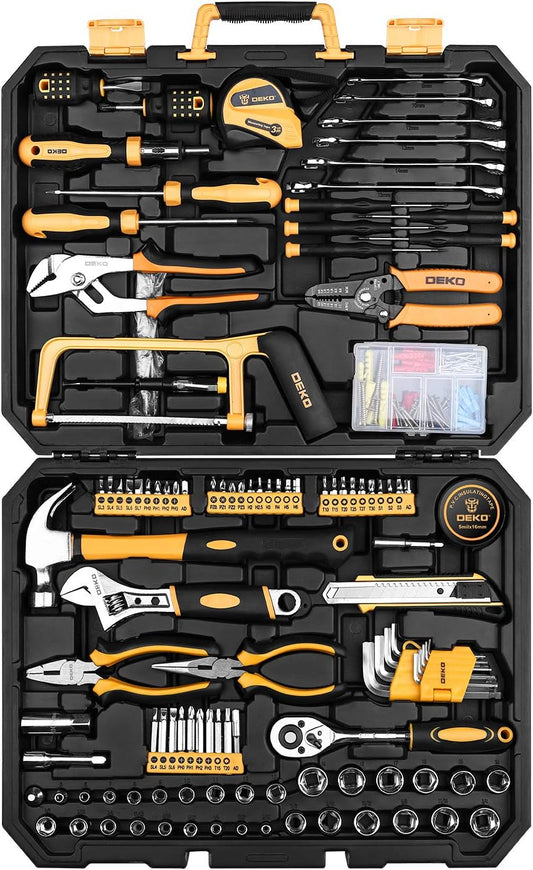 DEKOPRO Kit de herramientas de reparación del hogar de 198 piezas,...