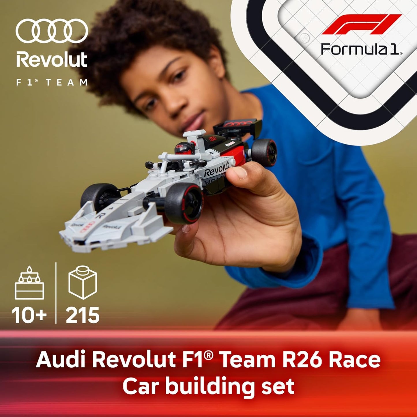 LEGO Speed Champions Audi Revolut F1 Team R26 - Juego de construcción para niños y niñas, a partir de 10 años, kit de coche F1 para exhibir o jugar, regalo para cumpleaños - 77259