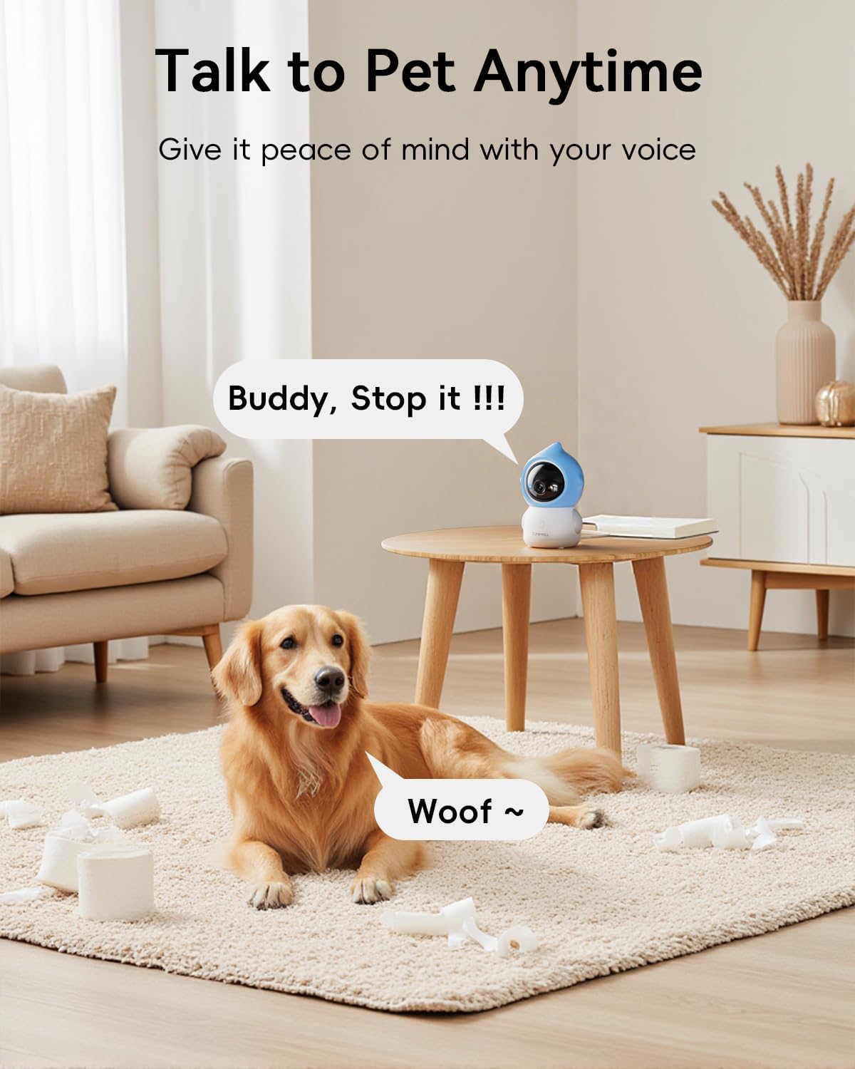 ZUMIMALL Cámara para mascotas para interiores, cámara WiFi 5G\/2.4G...