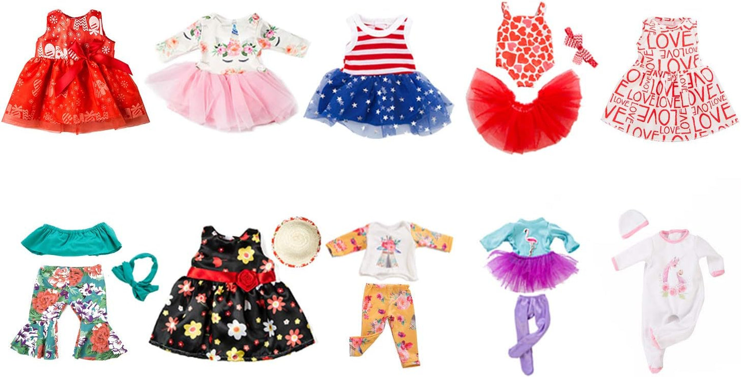 ZQDOLL 19 piezas de ropa de muñeca americana de regalo para ropa y...