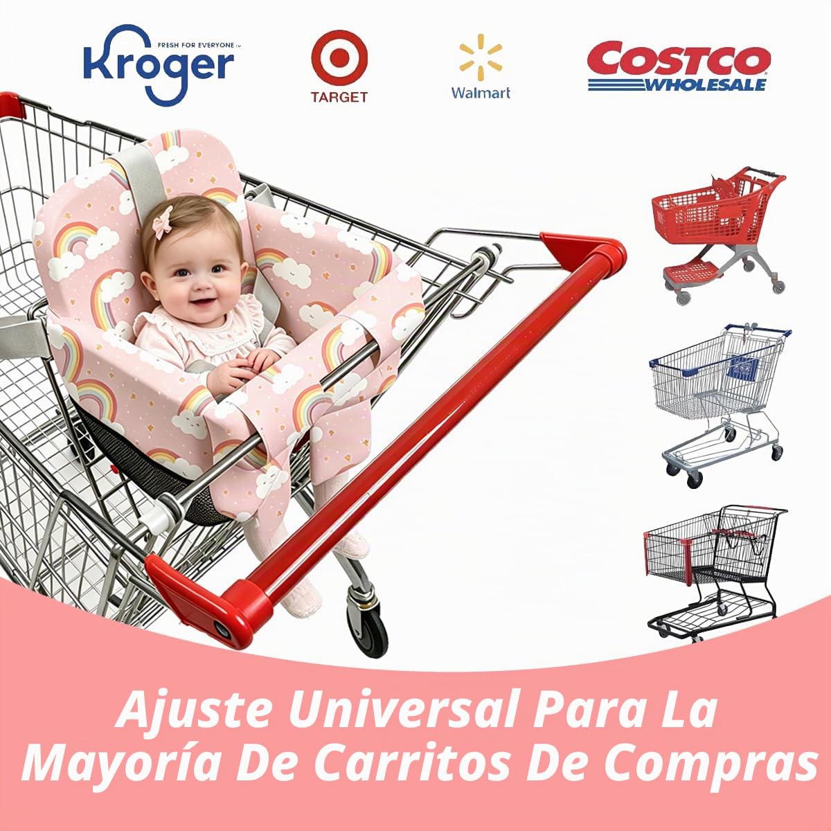 Funda para carrito de compras para bebé niño y niña, funda para sil...