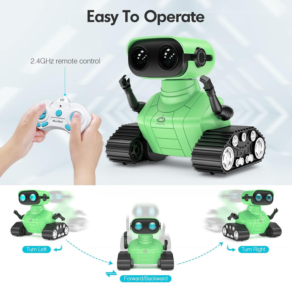ALLCELE Juguetes robot, robot RC recargable para niños y niñas, jug...
