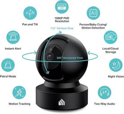 Kasa Smart - Cámara de seguridad interior Pan-Tilt para el hogar, c...