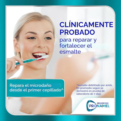 Pasta dental Sensodyne Pronamel para fortalecimiento clínico del esmalte, acción blanqueadora, 3.4 oz (paquete de 3)