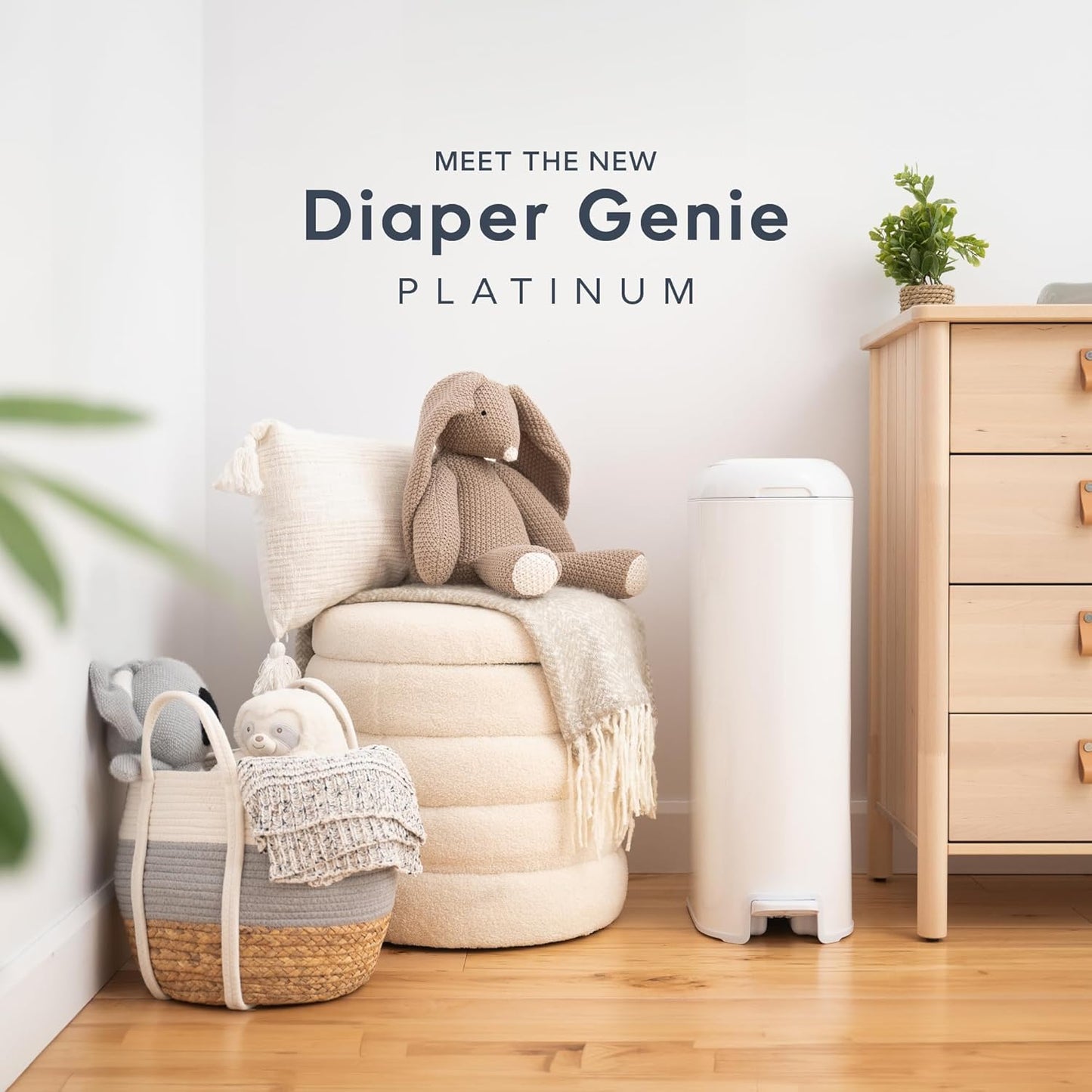 Diaper Genie Juego de regalo de cubo de pañales platino | Control d...
