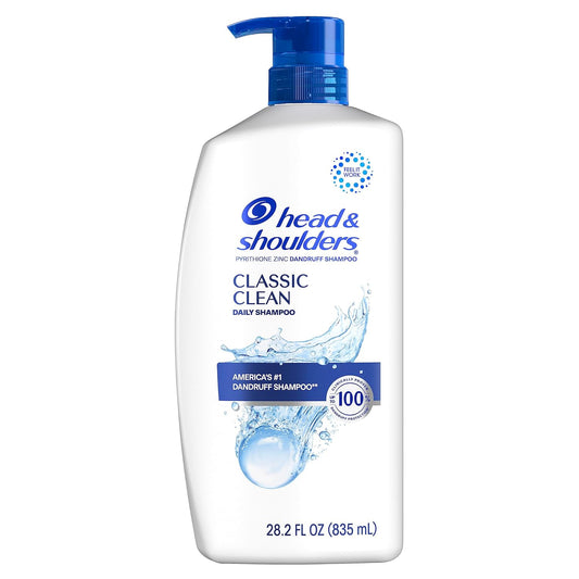 Head & Shoulders Champú anticaspa, limpieza clásica, tratamiento de uso diario anticaspa, hidratante, control de escamas, sin parabenos, seguro para el color, seguro para todo tipo de cabello - cuero