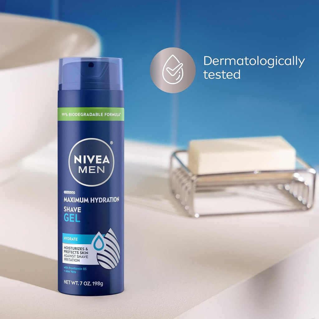 NIVEA MEN Gel de afeitado de hidratación máxima con aloe vera y pro...