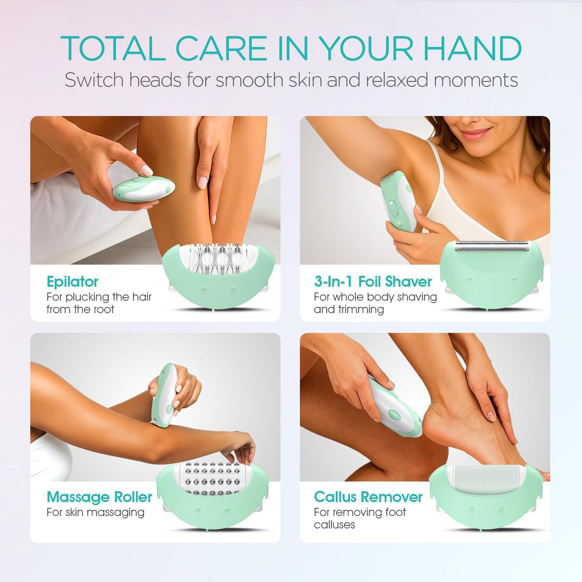 VOGOE Depiladora para mujer, depiladora inalámbrica para mujeres, d...