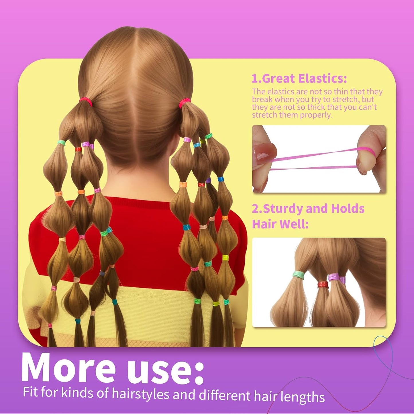 Teenitor - Bandas elásticas para el cabello, bandas elásticas peque...