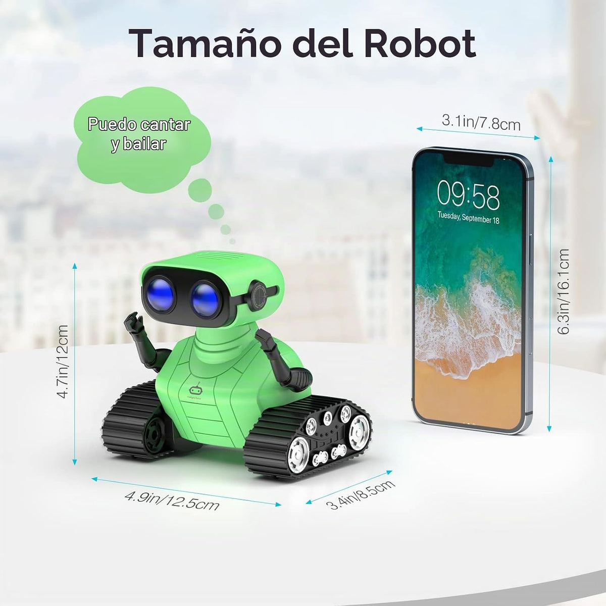 ALLCELE Juguetes robot, robot RC recargable para niños y niñas, jug...