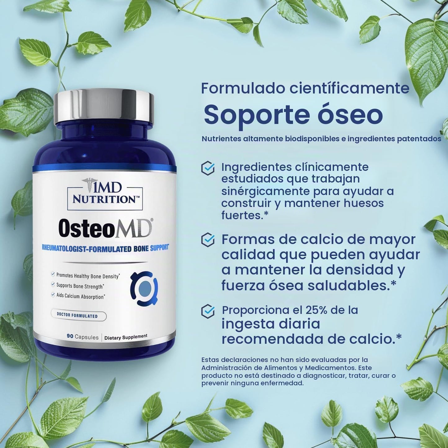 1MD OsteoMD para apoyo integral óseo | con hidroxiapatita de calcio...