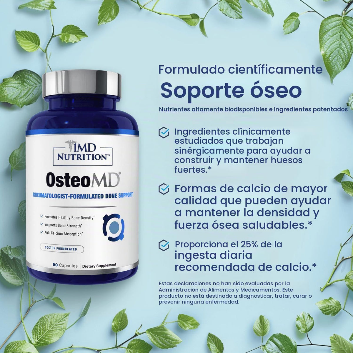 1MD OsteoMD para apoyo integral óseo | con hidroxiapatita de calcio...