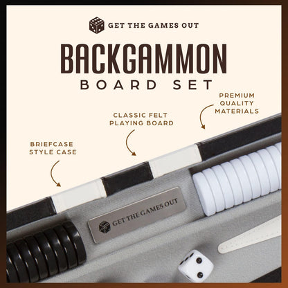 Get The Games Out - Juego de backgammon con maletín de mesa clásico...