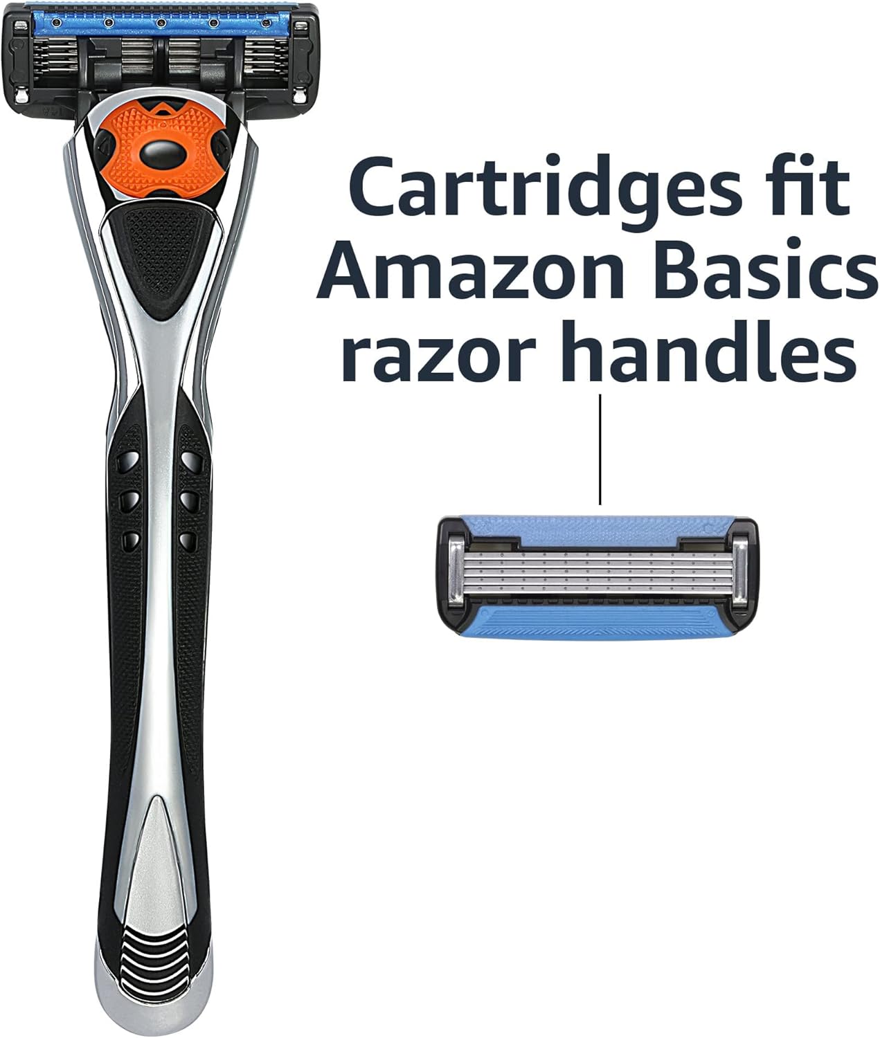 Amazon Basics Recambios de maquinilla de afeitar de 5 cuchillas para hombres con doble lubricación, recortador de barba de precisión, afeitado cómodo, paquete de 12 unidades (solo se adapta a los