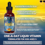 Gotas líquidas USDA orgánicas de vitamina D3 K2 | Suplemento de vit...