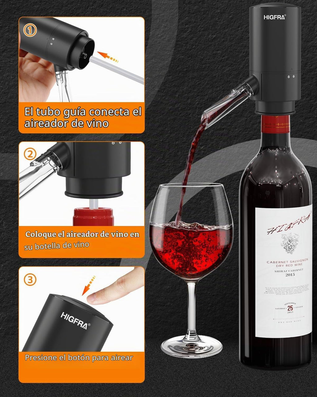 Juego de abridor de vino eléctrico recargable para el Día del Padre...