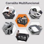 Pamo Babe Pack and Play 4 en 1 - Corral para bebés con moisés y cam...