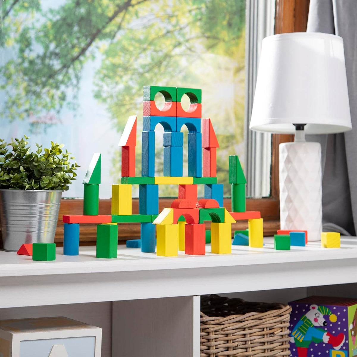 Melissa &amp; Doug - Juego de bloques de madera | 100 piezas, bloqu...