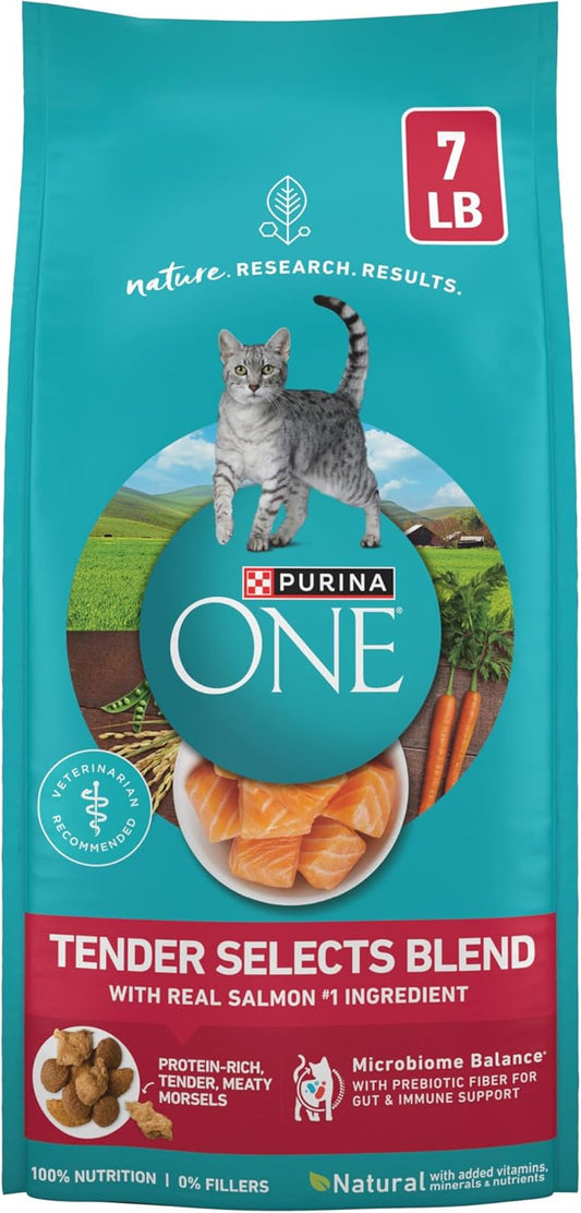 Purina ONE Comida seca natural para gatos, mezcla Tender Selects co...