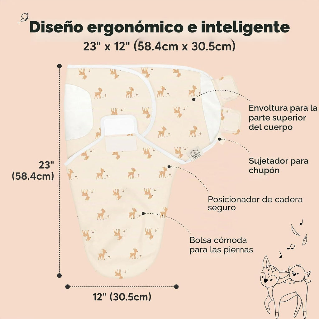 Paquete de 3 sacos de dormir orgánicos para bebé - Mantas envolvent...