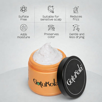 Gotukola Mascarilla capilar de queratina para cabello seco dañado -...