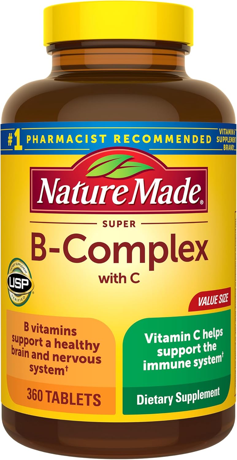 Nature Made Complejo Super B con vitamina C y ácido fólico, vitamin...