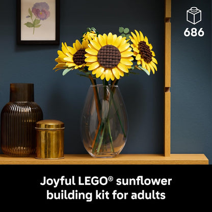LEGO Botanicals 11502 - Ramo de girasol para adultos, a partir de 18 años, flores artificiales para la oficina en casa, dormitorio o decoración de escritorio, regalos para mujeres y hombres