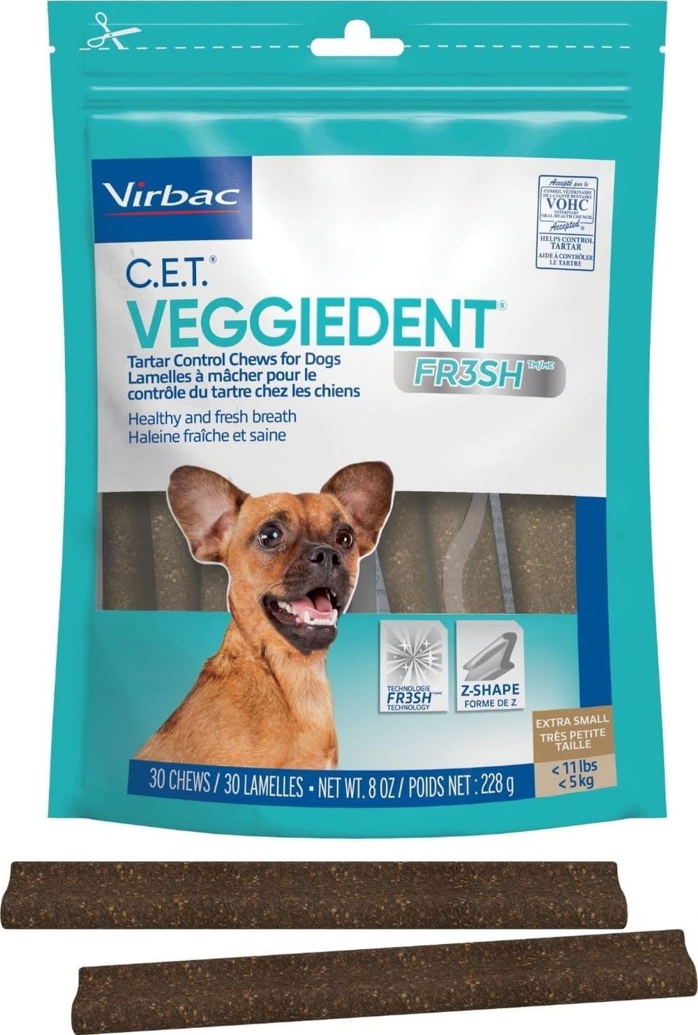 Virbac C.E.T. VEGGIEDENT FR3SH Masticables para control de sarro pa...