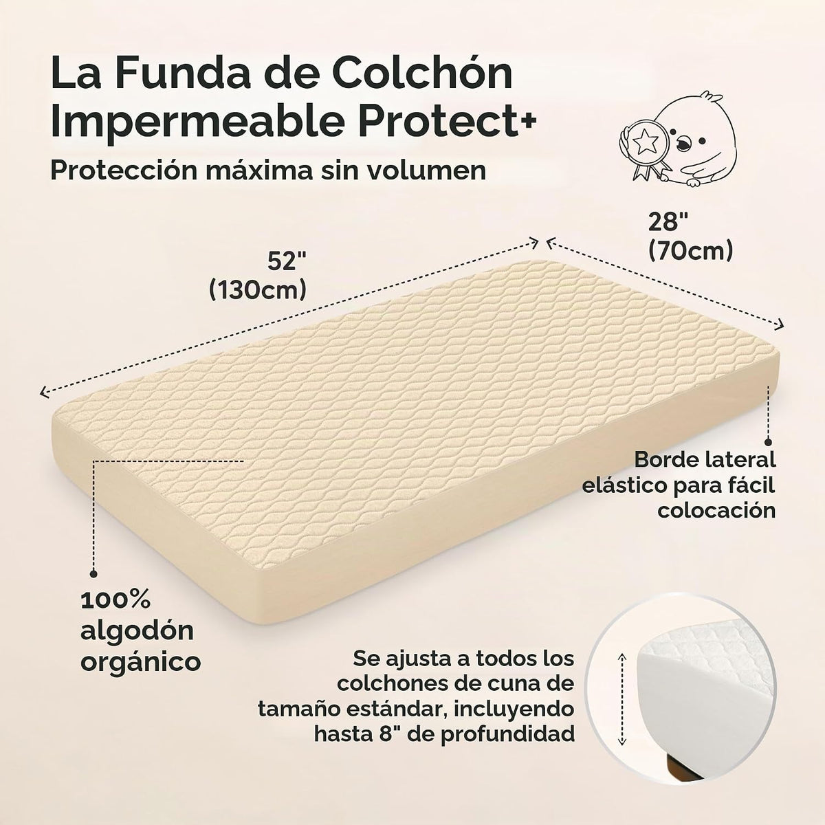 Paquete de 2 fundas protectoras de colchón impermeables para cuna,...