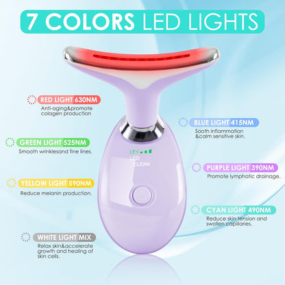 Masajeador Facial de Terapia de Luz Roja para Cara y Cuello, Vara d...