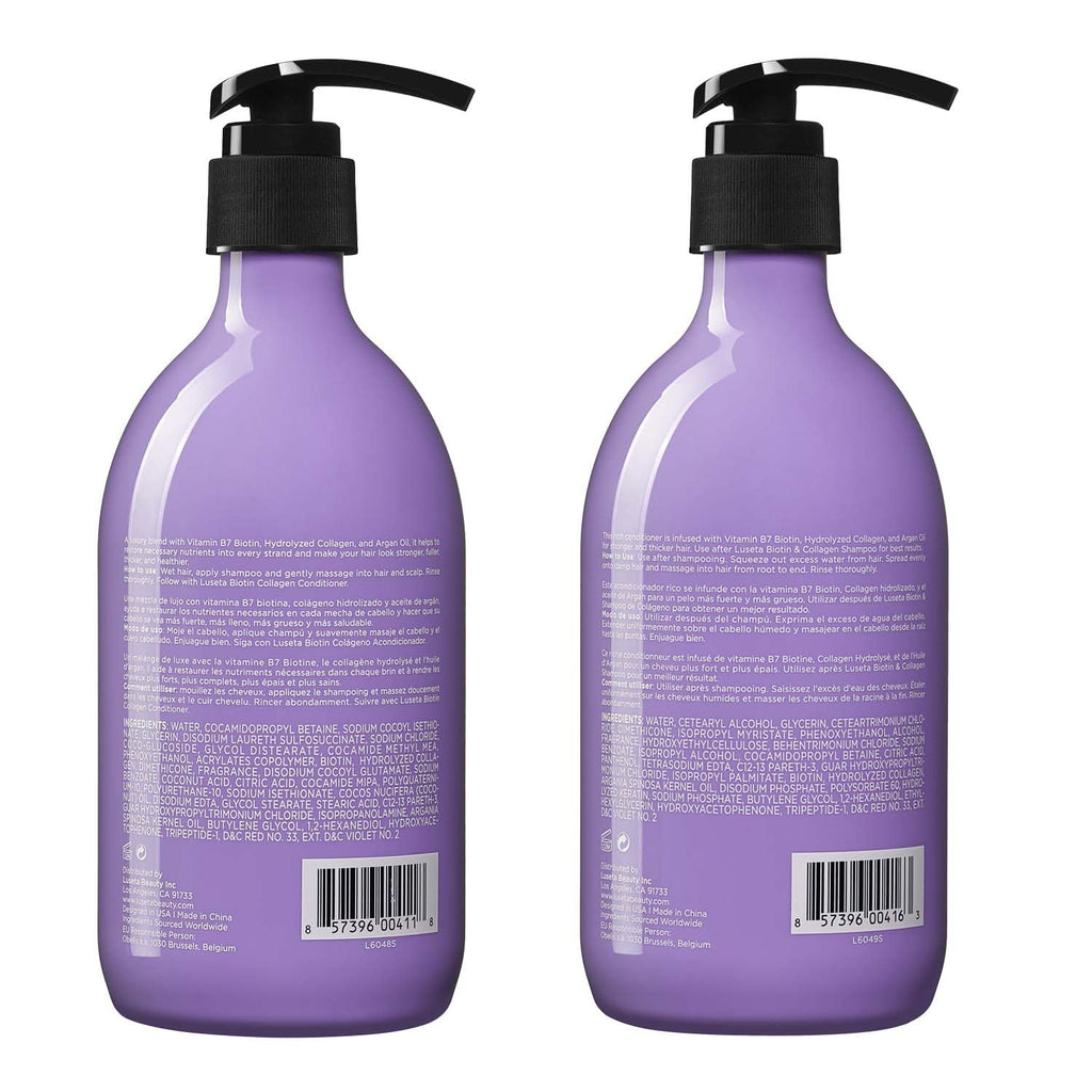 Champú y acondicionador de biotina para adelgazar el cabello para m...