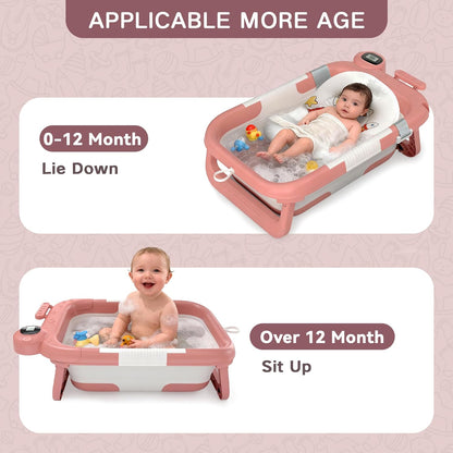 Bañera plegable para recién nacidos a niños pequeños (0 a 24 meses)...