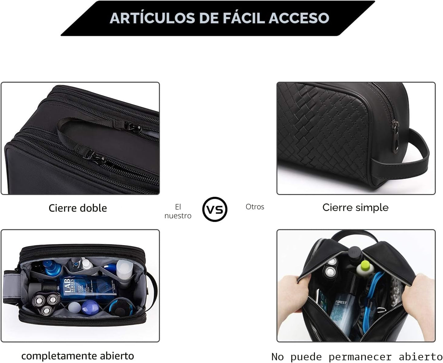 BAGSMART - Bolsa de aseo para hombres, organizador de viaje, kit Do...