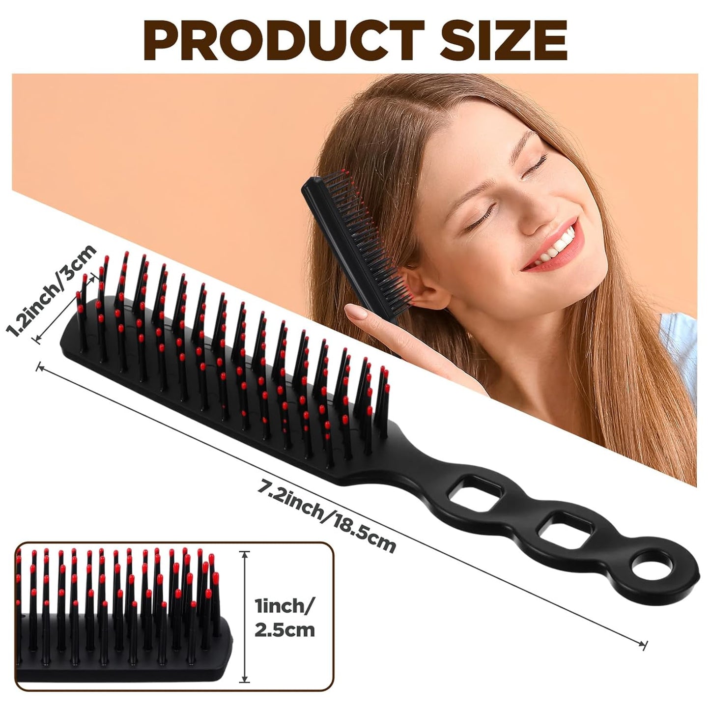 110 cepillos de pelo a granel para personas sin hogar, cepillo de pelo para cabello rizado, cepillo desenredante con cerdas de nailon, envuelto individualmente, adecuado para hombres y mujeres, hotel