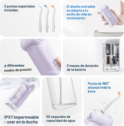 usmile C10 - Irrigador de agua portátil - Apto para viajes, batería...