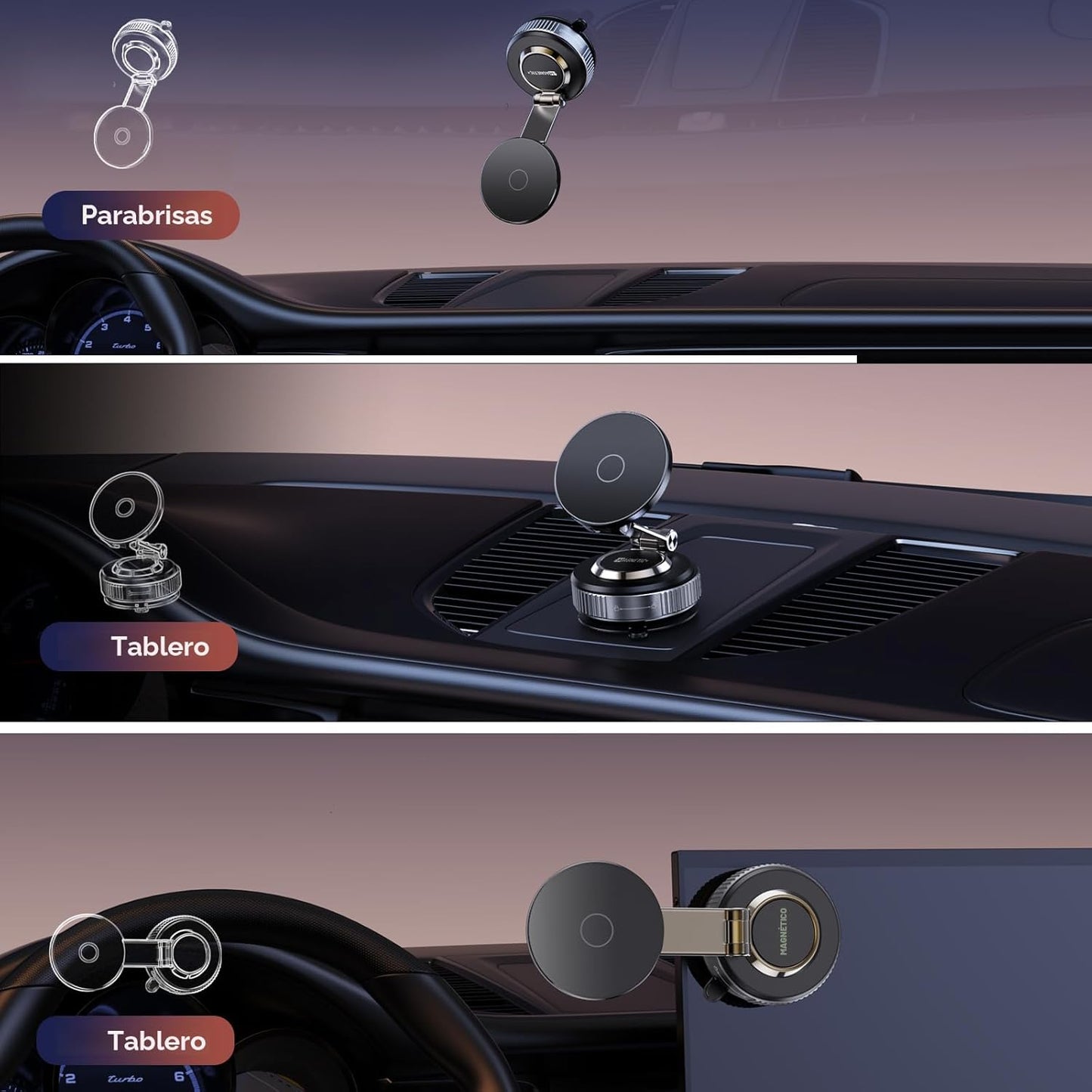 Soporte Magnético para Teléfono de Coche 2026 Modelo Resistente Aju...
