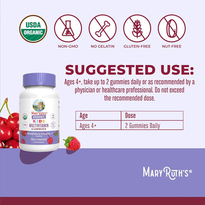 MaryRuth Organics Vitaminas para niños | Multi | Suministro para 1...