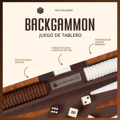 Juego de mesa de Backgammon con estuche, disponible en tamaños pequ...