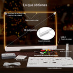 Tablero de notas LED Doodle Glow recargable de 16 pulgadas, 7 modos...