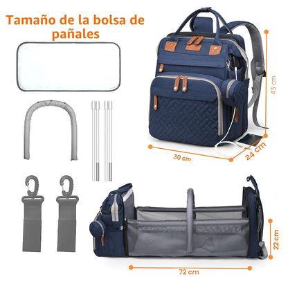 Astro alan - Bolsas de pañales para bebé con cambiador, mochila imp...