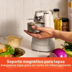 bella Abrelatas eléctrico y afilador de cuchillos, palanca de corte...