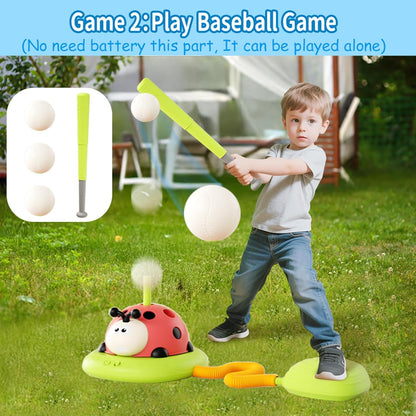 Juego de salto musical 4 en 1, juego de lanzamiento de anillos, juguetes de béisbol y lanzador de cohetes de lanzamiento por pisoteo para niños, juguetes y juegos con control remoto, juguetes para